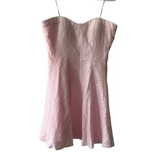 Donna Morgan Strapless Lace A Line Dress Pink Size 18